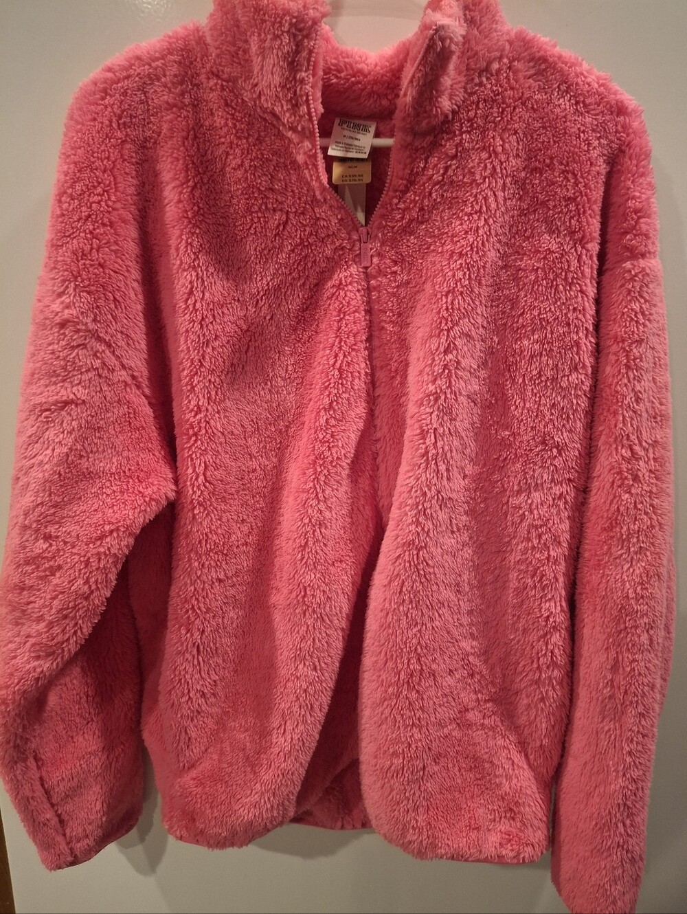 PINK Victorias Secret Cozy Plush Pink Half-Zip Jacket